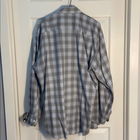 ZegnaSport long sleeve button down blu plaid shirt - Picture 3 of 5